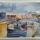 Order Watercolor painting of Peter Roof (steel ocher cityscape). Pastelena. Livemaster. . Pictures Фото №3