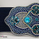 Copy of Dark blue wide elastic belt bead embroidery Swarovski. Belt. Natalia Luzik Jewelry&Accessories (nataluzik). My Livemaster. Фото №5