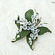 Brooch-boutonniere of lilies of the skin. Decoration leather. Brooches. lanssveta. My Livemaster. Фото №5