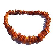 Украшения handmade. Livemaster - original item Baltic Amber bead necklace woman Cognac Natural raw amber stone 45 cm. Handmade.