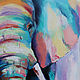 Oil painting - elephant 'Keeper of wisdom' 50/60 cm. Pictures. Painting World of Marina Lesina (LOLAAA). My Livemaster. Фото №6