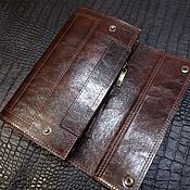 Сумки и аксессуары handmade. Livemaster - original item Purse clutch bag dark brown. large purse. Brown purse.. Handmade.
