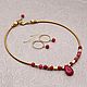 Short light necklace with Indian rubies and brass crimson gold. Necklace. Ritasdreams (ritasdreams). Online shopping on My Livemaster.  Фото №2