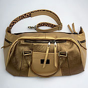 Сумки и аксессуары handmade. Livemaster - original item Waist bag: Gold Leather Belt Bag. Handmade.
