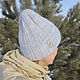 Шапка из пуха норки женская вязаная с отворотом, Шапки, Абакан,  Фото №1