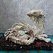 Для дома и интерьера handmade. Livemaster - original item "Treasure of the white dragon", polymer clay figurine. Handmade.