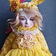 Тедди долл Зая жёлтая. Тедди Долл. Люлюкины куклы (lyulyukindolls). Ярмарка Мастеров.  Фото №6