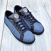 Обувь ручной работы handmade. Livemaster - original item Stylish sneakers, made of natural tweed and genuine leather.. Handmade.