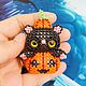 Заказать Кот тыква амигуруми игрушка из бисера. Игрушки из бисера Gretta Amigurumi. Ярмарка Мастеров. . Амигуруми куклы и игрушки Фото №3