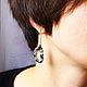 Серебряные сережки с жеодой халцедона. Серьги классические. Domsoma Jewellry. Интернет-магазин Ярмарка Мастеров.  Фото №2
