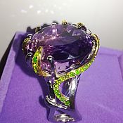 Украшения handmade. Livemaster - original item Elegant curves ring with 30-carat amethyst.. Handmade.