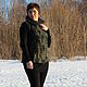 Жилет валяный Изумрудный самшит. Жилеты. (Шелковое руно)  Гузелия Рослякова. Интернет-магазин Ярмарка Мастеров.  Фото №2