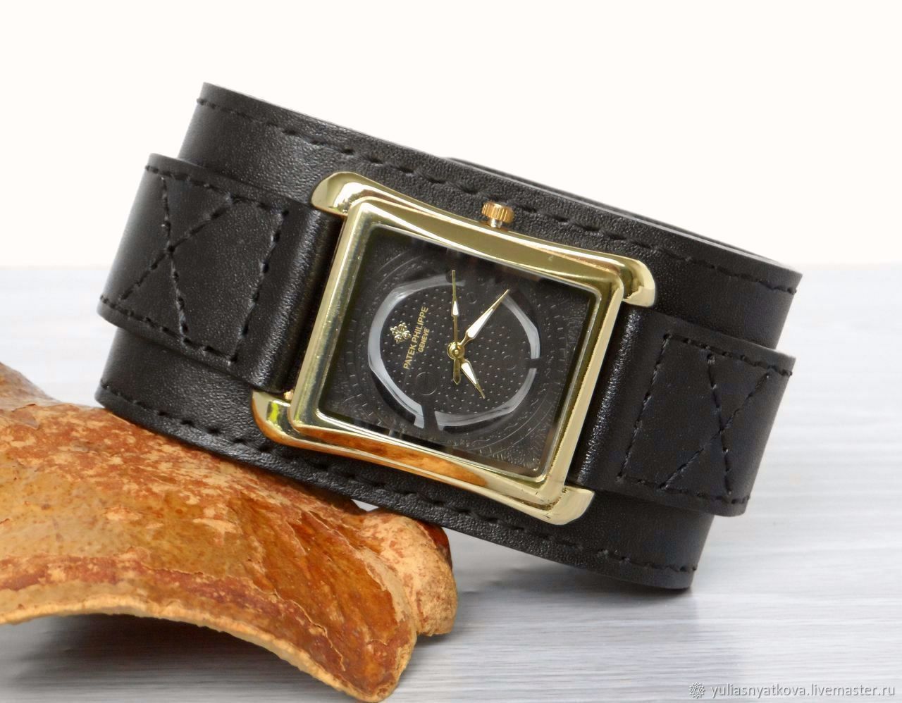 Wristwatch on genuine leather bracelet, Watches, St. Petersburg,  Фото №1
