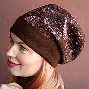 Аксессуары handmade. Livemaster - original item Felted hat womens brown. Handmade.