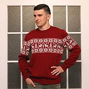 Мужская одежда handmade. Livemaster - original item Sweater with deer. Handmade.