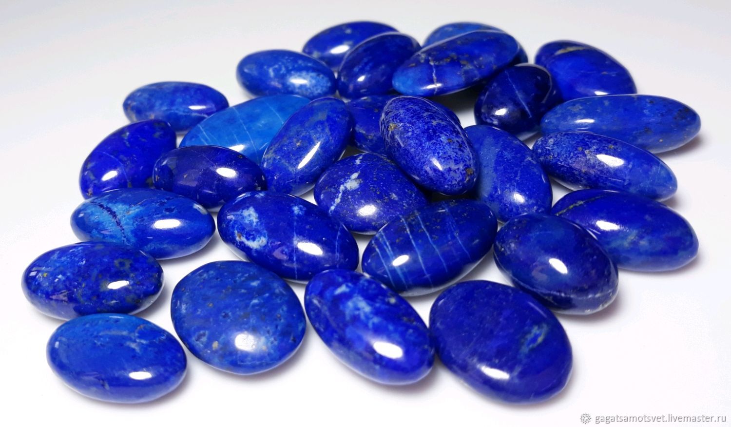 Lapis lazuli(extra galtovka, ,16-23 mm) Afghanistan,Badakhshan(Sare - Sang), Cabochons, St. Petersburg,  Фото №1