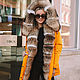 Yellow parka with natural raccoon and Voile Fox fur, Parkas jacket, Moscow,  Фото №1