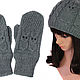 Order Mittens with Owls gray women's knitted. Space Cat Knitting. Livemaster. . Mittens Фото №3