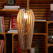 Pendant lights. Lamps made of plywood