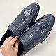 Men's loafers, made of genuine crocodile leather in blue. Loafers. SHOES&BAGS. My Livemaster. Фото №4