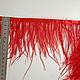 Trim of ostrich feathers 10-15 cm red, braid, Moscow,  Фото №1