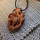 Wood pendants with amber. Pendant. Woollywood_woodcarving. Online shopping on My Livemaster.  Фото №2