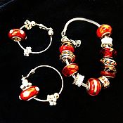Винтаж handmade. Livemaster - original item Vintage Jewelry set: Earrings and bracelet. Handmade.