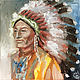 Indian, oil painting on canvas, 20h20 cm. Pictures. myfoxyart (MyFoxyArt). Online shopping on My Livemaster.  Фото №2