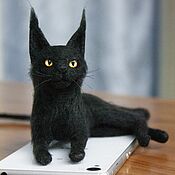 Куклы и игрушки handmade. Livemaster - original item Black cat Maine Coon. Handmade.