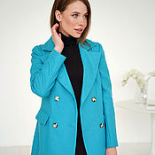 Одежда handmade. Livemaster - original item Coat jacket woolen Blue, blue fitted short demi. Handmade.