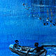 Картина Лунная соната ручная работа автор Евгения Морозова масло холст на картоне 40х40см. Пейзаж озера в свете луны ощущение покоя подарок украшение интерьера