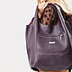Purple bag for every day on the shoulder made of leather-Bag string bag leather, Classic Bag, Moscow,  Фото №1