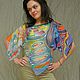 Шелковая блузка с росписью, Блузки, Москва,  Фото №1