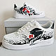Кроссовки белые nike AF1, кастом, ручная роспись, формула 1, унисекс. Кроссовки. Olgavolgoart. Роспись одежды и обуви. Кастом. Ярмарка Мастеров.  Фото №15