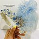 Ободок Обруч перья «La Diva Sky». Ободки. KUDESNITSA Designer Accessories. Ярмарка Мастеров.  Фото №4