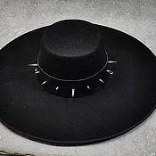 Аксессуары handmade. Livemaster - original item Wide-brimmed felt hat 