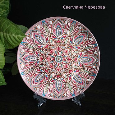 Картины и панно ручной работы. Ярмарка Мастеров - ручная работа Декоративная тарелка "Розовый жемчуг". Handmade.
