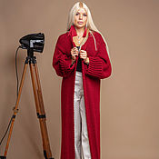 Одежда handmade. Livemaster - original item Long red cardigan. Handmade.