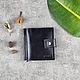 Money clip made of genuine leather 'Mini' (black). Clamps. EZCASE - Leather Design Studio. Online shopping on My Livemaster.  Фото №2