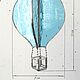 Интерьерная подвеска Воздушный шар, голубой. Подвески. Витражи Насти Зайцевой (zaytsevaglass). Ярмарка Мастеров.  Фото №4