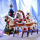 Тройка лошадей с новогодними санями. Статуэтка. Лариса Исаева (kuklaelli). Ярмарка Мастеров.  Фото №5
