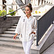 White Shirt in men's style size oversize linen with embroidery, Blouses, Novosibirsk,  Фото №1
