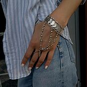 Украшения handmade. Livemaster - original item Bracelet with a slave silver-plated chain ring. Handmade.