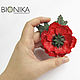 Large red poppy brooch polymer clay brooch with flower gift. Brooches. Bionika - Polymer Clay Jewelry (Bionika). My Livemaster. Фото №4