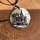 Кулон перламутровый с росписью  «Москва », Кулон, Москва,  Фото №1