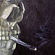 Skull with a burning cigarette, Van Gogh, oil painting on canvas, copy. Pictures. Mariya Roeva  Kartiny maslom (MyFoxyArt). Ярмарка Мастеров.  Фото №4