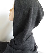 Аксессуары handmade. Livemaster - original item The hooded men long scarf ,Marengo ,Italian Merino. Handmade.