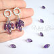 Earrings with natural amethyst, zircons. Earrings. White Book. My Livemaster. Фото №4