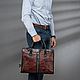 Кожаная деловая сумка "Юстин" (коричневый антик). Классическая сумка. Кожинка. Ярмарка Мастеров.  Фото №6
