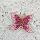 Order Fuchsia light butterfly. A beaded brooch. Elena Borkova (divelen). Livemaster. . Brooches Фото №3